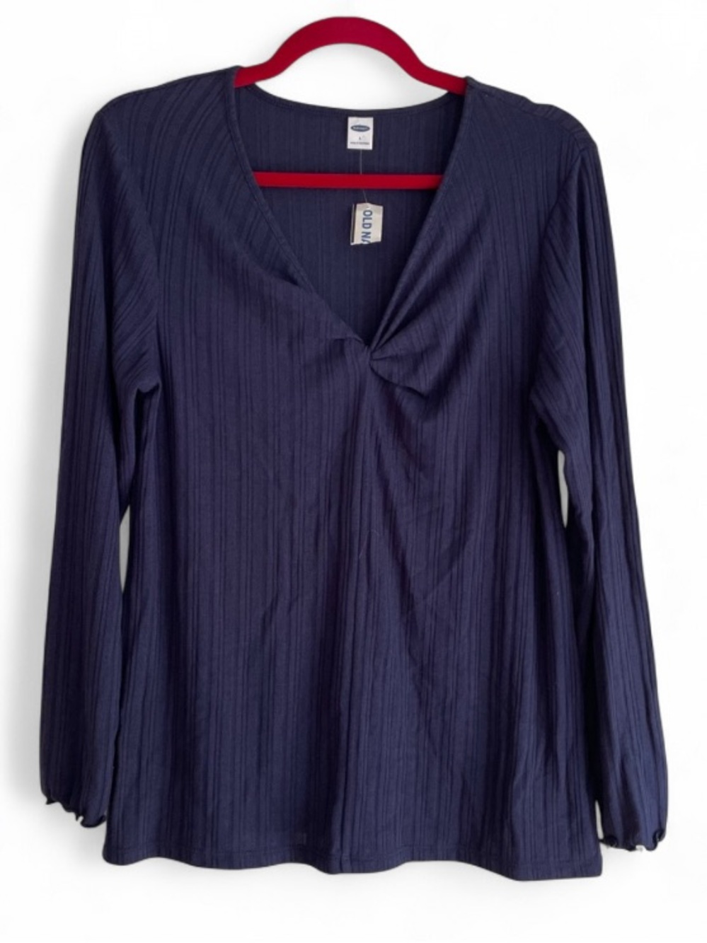 NEW Old Navy Dark Blue Twist Neck Long Sleeve Knit Shirt Size L
